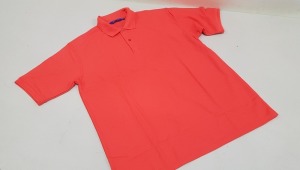 50 X BRAND NEW TANGERINE COLOURED POLO SHIRTS SIZE LARGE