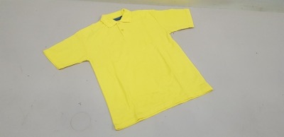 50 X BRAND NEW PAPINI CANARY YELLOW POLO SHIRTS IN SIZE UK 7-8 YEARS