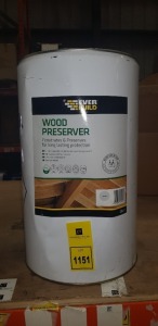 BRAND NEW EVERBUILD CLEAR WOOD PRESERVER PENETRATES AND PRESERVES FOR LONG LASTING PROTECTION 25L