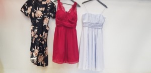 6 X BRAND NEW MIXED DESIGNER DRESS LOT CONTAINING DOROTHY PERKINS, PHASE EIGHT, OASIS AND GINA BACCONI DRESSES ETC