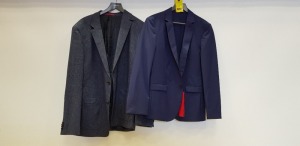 2 X BRAND NEW DESIGNER SUIT BLAZER LOT CONTAINING 2X HUGO BOSS SUIT BLAZERS IN VARIOUS SYLES AND SIZES