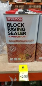 8 X BRAND NEW RESIBLOCK BLOCK PAVING SEALER SUPERIOR GLOSS 5L