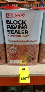 7 X BRAND NEW RESIBLOCK BLOCK PAVING SEALER SUPERIOR GLOSS 5L