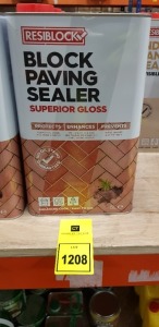 7 X BRAND NEW RESIBLOCK BLOCK PAVING SEALER SUPERIOR GLOSS 5L