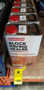 7 X BRAND NEW RESIBLOCK BLOCK PAVING SEALER SUPERIOR GLOSS 5L