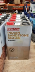 5 X BRAND NEW RESIBLOCK INVISIBLE INDIAN SANDSTONE SEALER STAIN RESISTANT 5L