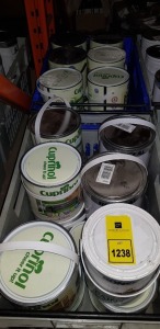 24 PIECE MIXED LOT CONTAINING CUPRINOL OLIVE GARDEN SHADES, RONSEAL PEBBLE GARDEN PAINT, CUPRINOL SILVER BIRCH GARDEN SHADES AND RONSEAL ENGLISH OAK GARDEN PAINT ETC