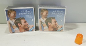 1344 X BRAND NEW SHOT2GO MINI BLOCK PHOTO FRAME ( PHOTO SIZE 3 X 3 ) WITH MAGNETIC FASTENERS AND STANDING DISPLAY - IN 28 BOXES