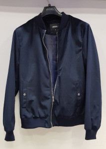 5 X BRAND NEW BURTON MENSWEAR NAVY VELVET ZIP UP JACKETS SIZE SMALL AND MEDIUM AND LARGE RRP £55.00 (TOTAL RRP £275.00)