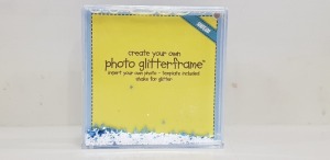 600 X BRAND NEW SQUARE GLITTER PHOTO FRAME - SHAKE FOR FUN WITH GLITTER - IN 50 BOXES