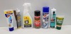 100 PIECE LOT TO INCLUDE EVERBUILD ALL PURPOSE SILICONE SPRAY , POLYCELL DAMP SEAL , PURIMACHOS HIGH TEMP HEAT RESISTANT PAINT , HG AIRCARE ELIMIINATOR , HOTSPOT STOVE GLASS CLEANER , HB 42 ULTIMATE SILICONE , EVERBUILD WOOD FILLER ( JOINERS GRADE )