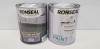 40 X BRAND NEW MIXED LOT TO INCLUDE RONSEAL WEATHERPROOD WOOD PAINT IN SATIN WHITE , RONSEAL GARDEN PAINT IN DAISY COLOUR , RONSEAL DIAMOND HARD FLOOR PAINT IN SATIN SLATE