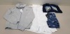 6 PC MIX LOT TO INCLUDE THREADBOYS WOVEN SHORTS IN BLUE CAMO ( SIZE 7-8YRS) , MARELLA SONETTO DRESS IN PINK ( SIZE 14 ) , CONVERSE COLLEGE ZIP JACKET IN NAVY ( SIZE 12-13YRS) , LACOSTE FULL ZIP JACKET IN GREY ( SIZE XS) , BIBA CROCHET DRESS IN KHAKI ( SIZ