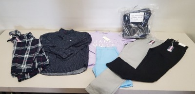 10 X PIECE MIXED JACK WILLS MENS CLOTHING TO INCLUDE JACK WILLS BLUE SHORTS ( XXS) RRP £ 29.99 ) , JACK WILLS PURPLE TOP IN ( SIZE M ) RRP £ 22.99 ) , JACK WILLS POLKA DOT IN ( SIZE M ) RRP £ 29.95 ) , JACK WILLS SKINNY CHINO JEANS IN GREY ( SIZE 32 R )