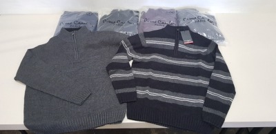 14 X BRAND NEW PIERRE CARDIN HALF ZIP TURTLENECK SWEATER IN VARIOUS COLOURS AND SIZES TO INCLUDE GREY , MAROON , BLACK AND DARK NAVY AND SIZES TO INCLUDE S , M , XL ETC