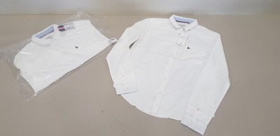 13 X BRAND NEW JACK WILLS LONG SLEEVED SHIRTS ALL IN WHITE IN VARIOUS SIZES TO INCLUDE SIZE 6 , 8 , 10 , - RRP £ 49.95 PP - TOTAL RRP £ 649.35