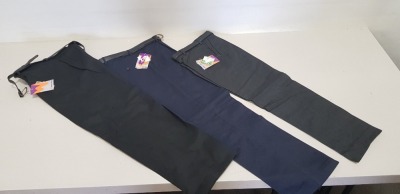 100 + BRAND NEW WINTERBOTTOMS TROUSERS IN GREY, BLACK, CHARCOAL AND NAVY IN VARIOUS SIZES