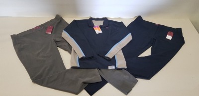 APPROX 80 X BRAND NEW WINTERBOTTOMS MIXED CLOTHJING LOT CONTAINING WINTERBOTTOMS TIBS RUGBY SHIRTS IN NAVY/GREY/SKY, WINTERBOTTOMS TROUSERS AND SKIRTS IN BLACK, NAVY AND GREY IN VARIOUS SIZES