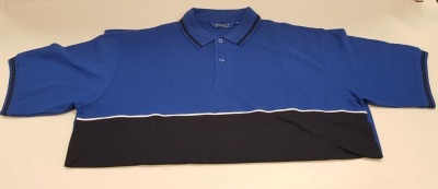 50 X BRAND NEW PAPINI NAPOLI ROYAL/NAVY POLO SHIRTS IN SIZE UK LARGE