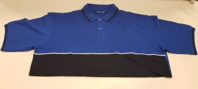 50 X BRAND NEW PAPINI NAPOLI ROYAL/NAVY POLO SHIRTS IN SIZE UK LARGE