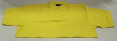 50 X BRAND NEW PAPINI APS CANARY COLOURED POLO SHIRTS IN SIZE UK XL (30) XXL (20)