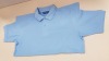 51 X BRAND NEW PAPINI APS SKY COLOURED POLO SHIRTS IN SIZE UK SMALL (14) XXL (37)