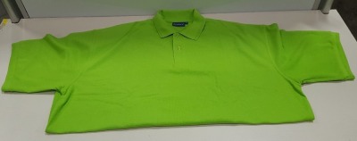 50 X BRAND NEW PAPINI APS LIME COLOURED POLO SHIRTS IN SIZE UK 3XL