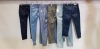 6 X BRAND NEW DESIGNER JEANS LOT CONTAINING 1X EMME MARELLA, 1X HUGO BOSS TROUSERS, 1 X G STAR RAW PANTS, 1X MINT VELVET JEANS, 1 X INO076JEANS IN VARIOUS SIZES