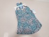 12 X BRAND NEW SPANX BLUE AZTEC RETRO HALTER TANKINIS SIZE LARGE AND XL RRP $34.99 (TOTAL RRP $419.88)