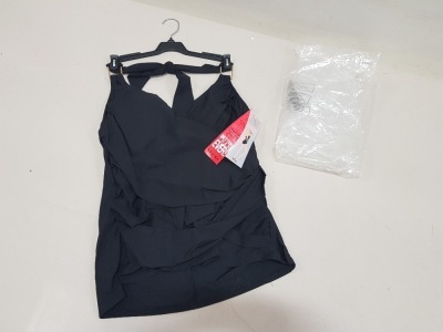 13 X BRAND NEW SPANX BLACK DRAPED TANKINIS SIZE 6, 12 AND 14 (MAINLY SIZE 6) RRP $128.00 (TOTAL RRP $1664.00)