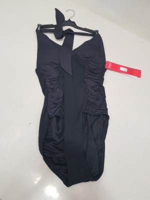 6 X BRAND NEW SPANX HALTER ONE PIECE SWIMSUITS IN BLACK UK SIZE 10 RRP $188.00 (TOTAL RRP $1128.00)