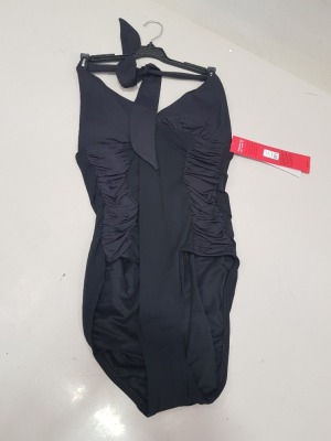 6 X BRAND NEW SPANX HALTER ONE PIECE SWIMSUITS IN BLACK UK SIZE 10 RRP $188.00 (TOTAL RRP $1128.00)