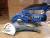 3 PIECE MIXED LOT CONTAINING VEVOR FABRIC CORDLESS CUTTING MACHINE WITH A SPARE KNIFE, AND FERREX FABRIC CUTTING MACHINE