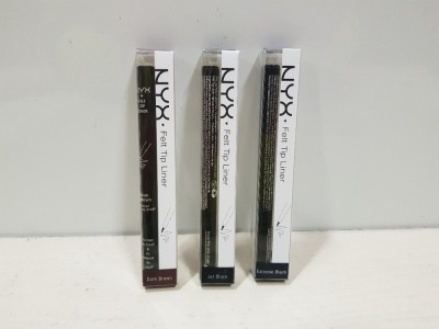 35 X BRAND NEW SETS OF 5 NYX FELT TIP LINER IN EXTREME BLACK