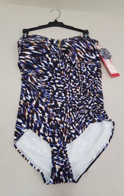 11 X BRAND NEW SPANX CHEETAH DAZE ONE PIECE SWIMSUITS SIZE 14 RRP $188.00 (TOTAL RRP $2068.00) (PLEASE NOTE BUCKLES ARE FADED)