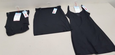 23 PIECE SPANX MIXED LOT CONTAINING HIGH WAISTED PANTS, SPANX HALF SLIP, OPEN BUST BODY SLIPS