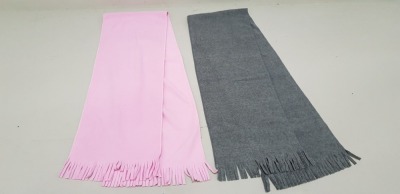 66 X BRAND NEW BEECHFIELD SCARVES IN GREY, PINK AND BLACK