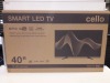 1 X BRAND NEW CELLO SMART LED TV 40 (C40BRT)