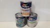 30 X BRAND NEW DULUX LOT TO INCLUDE DULUX QUICK DRY GLOSS HIGH SHEEN ( IN CHIC SHADOW AND POLISHED PEBBLE ) FOR WOOD AND METAL , DULUX WOODSHEEN ( WARM MAPLE AND RICH MAHOGANY ) FOR INTERIOR AND EXTERIOR . ALL IN 750 ML