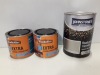 30 X BRAND NEW MIXED PAINT LOT TO INCLUDE SADOLIN EXTRA DURABLE WOOD STAIN ( TEAK , JACOBEAN WALNUT , MAHOGONY , LIGHT OAK ) IN 500 ML , JOHNSTONE FEATURE WALL PAINT ( CHAMPAGNE GOLD IN 1,25LITRE)