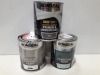 30 X BRAND NEW RONSEAL LOT TO INCLUDE RONSEAL SUPER FLEXABLE PRIMER AND UNDERCOAT ( GREY ) , AND RONSEAL ONE COAT NON DRIP PAINT ( WHITE MATT AND GLOSS WHITE ) ALL IN 750ML