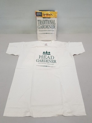 60 PIECE MIXED GARDEN CLOTHING LOT CONTAINING THE GARDENERS T SHIRTS IN VARIOUS STYLES AND SIZES