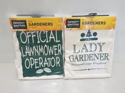 55 PIECE MIXED GARDEN CLOTHING LOT CONTAINING THE GARDENERS T SHIRTS IN VARIOUS STYLES AND SIZES