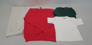 54 PIECE MIXED CLOTHING LOT CONTAINING KIDS SWEATSHIRTS, T SHIRTS, SWEATSHIRTS AND CHEF AND GARDEN BUTTONED T SHIRTS ETC