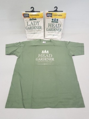 55 PIECE MIXED GARDEN CLOTHING LOT CONTAINING THE GARDENERS T SHIRTS IN VARIOUS STYLES AND SIZES