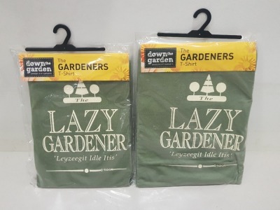 60 PIECE MIXED GARDEN CLOTHING LOT CONTAINING THE GARDENERS T SHIRTS IN VARIOUS STYLES AND SIZES