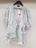 14 X BRAND NEW IN THE STYLE FLORAL LINEN PUFF SLEEVE DRESSES IN VARIOUS SIZES