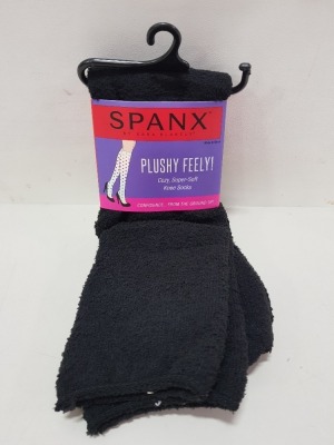 48 X BRAND NEW SPANX PACK OF 3 COZY , SUPER SOFT KNEE SOCKS ( ALL IN BLACK ) RRP $ 18.00 PP ( RRP $864 TOTAL )