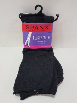 48 X BRAND NEW SPANX PACK OF 3 COZY , SUPER SOFT KNEE SOCKS ( ALL IN BLACK ) RRP $ 18.00 PP ( RRP $ 864TOTAL )