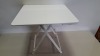 5 X WHITE COLOURED SQUARE TABLES SIZE - 80CM DIAMETER - (NOTE: FACTORY SECONDS SOME VENEER MAY BE LIFTING, MINOR SCRATCHES) - BOXED